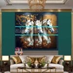 Horse
  Face Golden Frame Artistic Digital Wall Art Decor _63 - Image 3