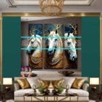 Horse Face Golden Frame
  Artistic Digital Wall Art Decor _66 - Image 3