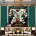 Horse Face Golden Frame
  Artistic Digital Wall Art Decor _68 - Image 3