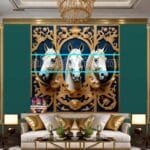Horse Face Golden Frame
  Artistic Digital Wall Art Decor _70 - Image 3