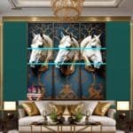 Horse Face Golden Frame
  Artistic Digital Wall Art Decor _74 - Image 3