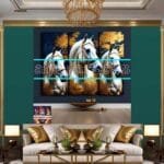 Horse Face Golden Frame
  Artistic Digital Wall Art Decor _76 - Image 3
