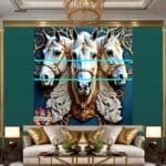 Horse Face Golden Frame
  Artistic Digital Wall Art Decor _77 - Image 3