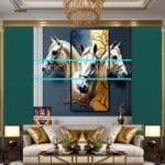 Horse Face Golden Frame
  Artistic Digital Wall Art Decor _80 - Image 3