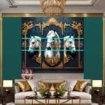 Horse Face Golden Frame
  Artistic Digital Wall Art Decor _81 - Image 3
