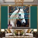 Horse Face Golden Frame
  Artistic Digital Wall Art Decor _87 - Image 3