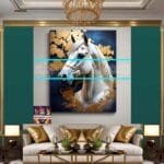 Horse Face Golden Frame
  Artistic Digital Wall Art Decor _88 - Image 3