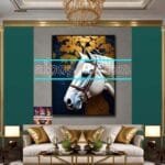 Horse Face Golden Frame
  Artistic Digital Wall Art Decor _91 - Image 3