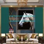 Horse Face Golden Frame
  Artistic Digital Wall Art Decor _96 - Image 3