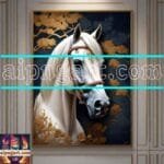 Horse Face Golden Frame
  Artistic Digital Wall Art Decor _98