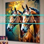 Horse Face Golden Frame
  Artistic Digital Wall Art Decor _127