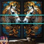 Horse Face Golden Frame
  Artistic Digital Wall Art Decor _128