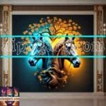 Horse Face Golden Frame
  Artistic Digital Wall Art Decor _142