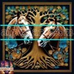 Horse Face Golden Frame
  Artistic Digital Wall Art Decor _147