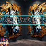 Horse Face Golden Frame
  Artistic Digital Wall Art Decor _153