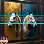 Horse Face Golden Frame
  Artistic Digital Wall Art Decor _160