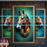 Horse Face Golden Frame
  Artistic Digital Wall Art Decor _164