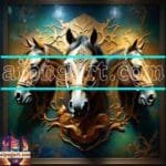 Horse Face Golden Frame
  Artistic Digital Wall Art Decor _166