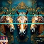 Horse Face Golden Frame
  Artistic Digital Wall Art Decor _169