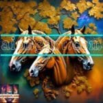 Horse Face Golden Frame
  Artistic Digital Wall Art Decor _173