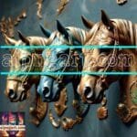 Horse Face Golden Frame
  Artistic Digital Wall Art Decor _175