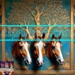 Horse Face Golden Frame
  Artistic Digital Wall Art Decor _178