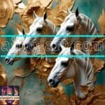 Horse Face Golden Frame
  Artistic Digital Wall Art Decor _20