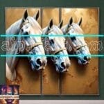Horse Face Golden Frame
  Artistic Digital Wall Art Decor _23