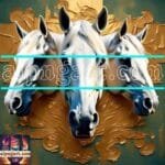 Horse Face Golden Frame
  Artistic Digital Wall Art Decor _26