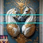 Horse Face Golden Frame
  Artistic Digital Wall Art Decor _40