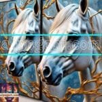 Horse Face Golden Frame
  Artistic Digital Wall Art Decor _46