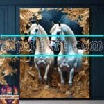 Horse Face Golden Frame
  Artistic Digital Wall Art Decor _47