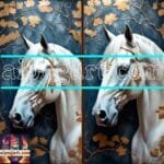 Horse Face Golden Frame
  Artistic Digital Wall Art Decor _58