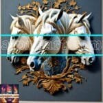 Horse Face Golden Frame
  Artistic Digital Wall Art Decor _59
