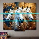 Horse Face Golden Frame
  Artistic Digital Wall Art Decor _63