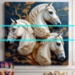 Horse Face Golden Frame
  Artistic Digital Wall Art Decor _64