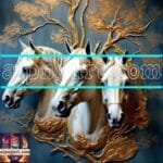 Horse Face Golden Frame
  Artistic Digital Wall Art Decor _67