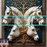 Horse Face Golden Frame
  Artistic Digital Wall Art Decor _68