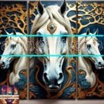 Horse Face Golden Frame
  Artistic Digital Wall Art Decor _71