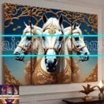 Horse Face Golden Frame
  Artistic Digital Wall Art Decor _79