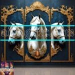 Horse Face Golden Frame
  Artistic Digital Wall Art Decor _81