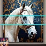 Horse Face Golden Frame
  Artistic Digital Wall Art Decor _87