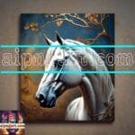 Horse Face Golden Frame
  Artistic Digital Wall Art Decor _90