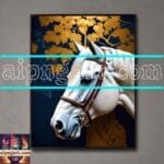 Horse Face Golden Frame
  Artistic Digital Wall Art Decor _91