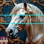 Horse Face Golden Frame
  Artistic Digital Wall Art Decor _93