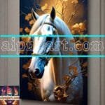 Horse Face Golden Frame
  Artistic Digital Wall Art Decor _94