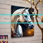 Horse Face Golden Frame
  Artistic Digital Wall Art Decor _97