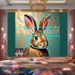 Rabbit
Face Gold Frame Artistic Digital Wall Art Decor _101 - Image 2