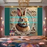 Rabbit Face Gold Frame
Artistic Digital Wall Art Decor _103 - Image 2