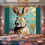 Rabbit Face Gold Frame
Artistic Digital Wall Art Decor _110 - Image 2